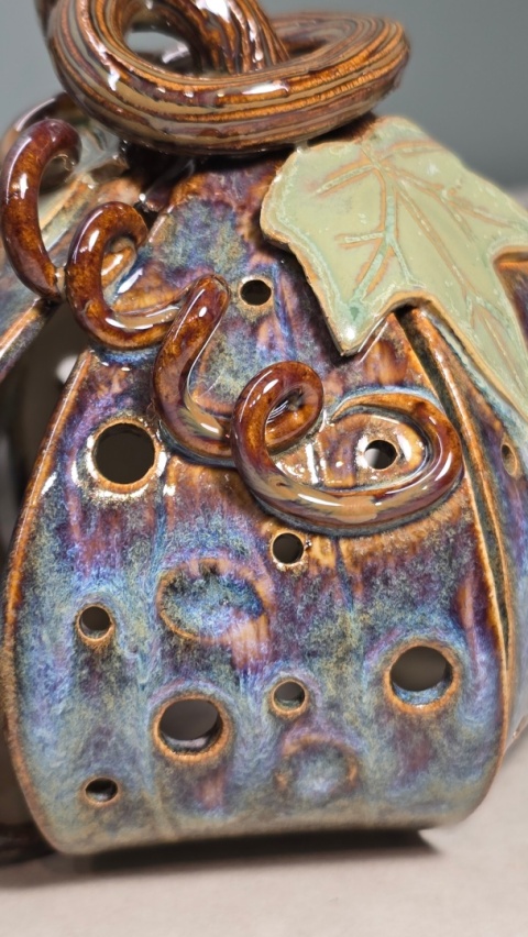 Ceramiczna dynia lampion, dekoracja jesienna